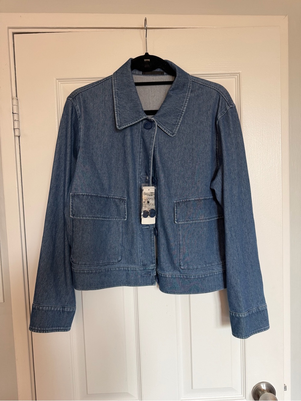 Uniqlo Blue Denim Button-Front Shirt Jacket